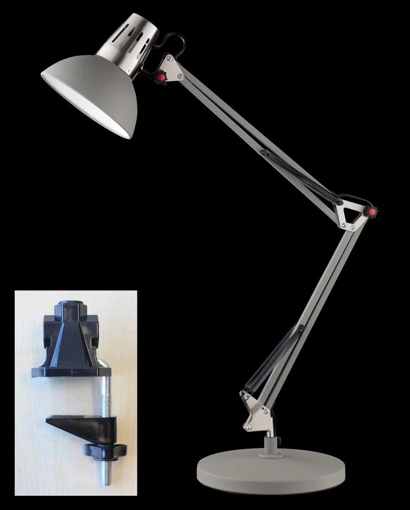 LED-Schreibtischlampe Pit Nickelfarben